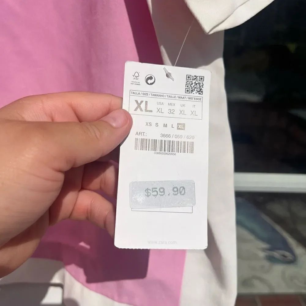 Zara Colorblock Collared Blouse NWT - Picture 2 of 5